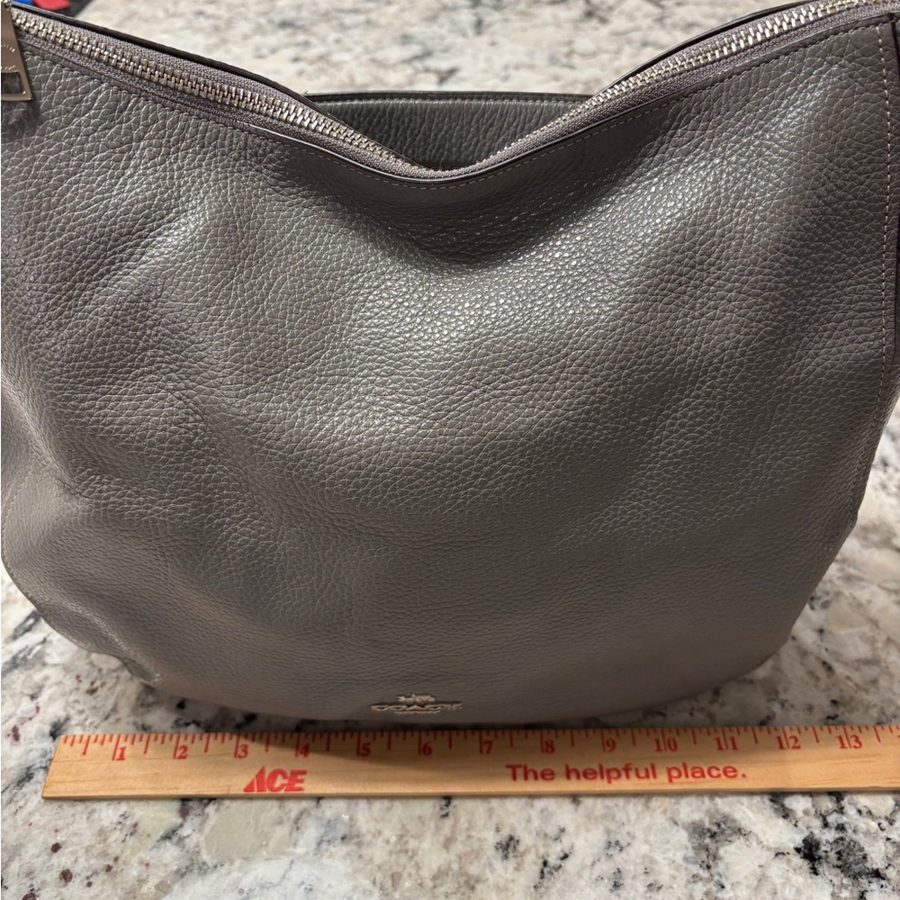 Coach Gray Leather Shoulder Bag - Picture 8 of 10